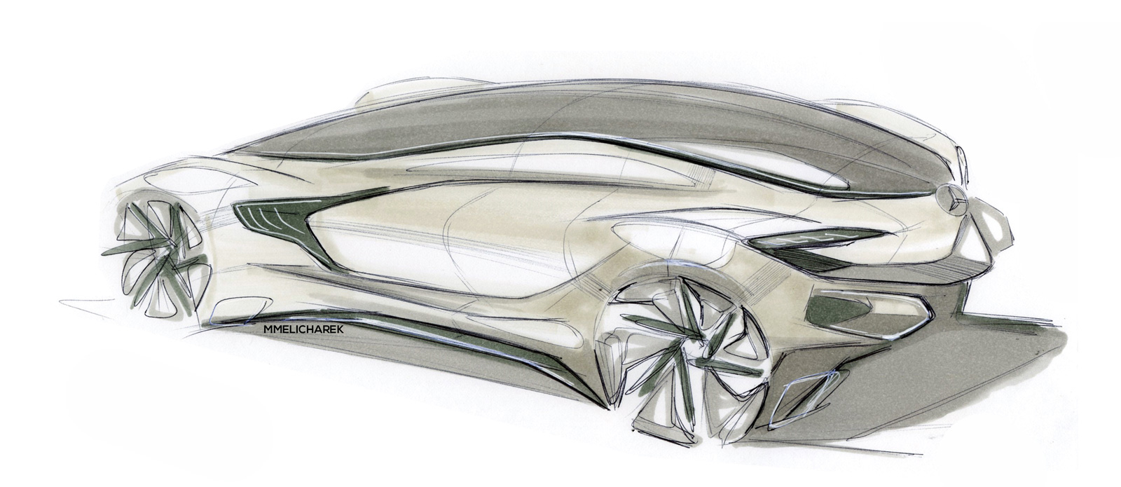 Car design sketches and doodles